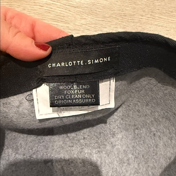 Charlotte Simone Wool Blend Faux Fur Pom Pom Hat - Picture 2 of 3